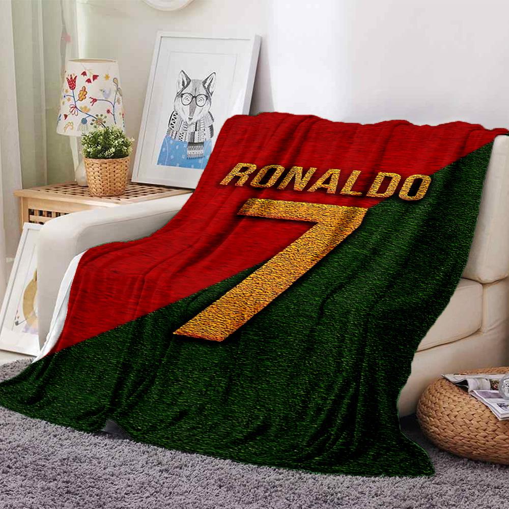 Ronaldo Seven Jersey Flannel Blanket Super Soft Warm Cozy Blanket for Sofa Bed Office Travel All‑Season Home Decor Gift