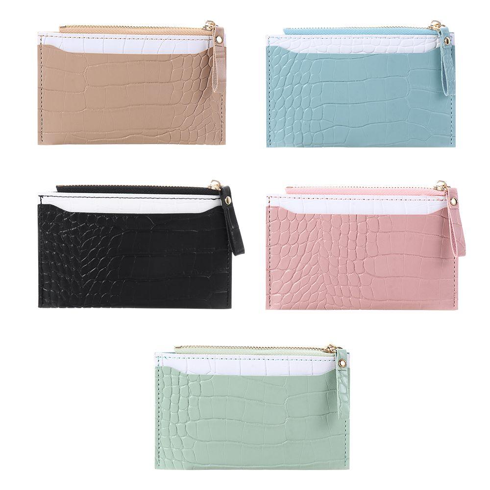 

Unisex Card Case Zipper Pocket Coin Bag PU Leather Card Holder Wallet Purse