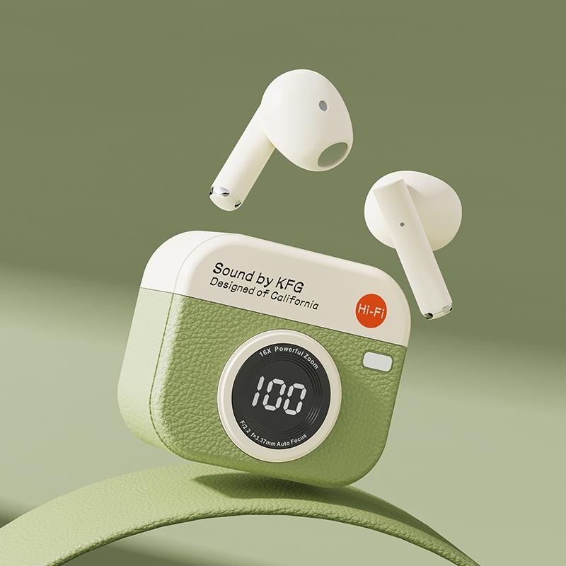 Wireless Earphones with 5.4 Bluetooth 36 Hours Play Back Sport Earbuds with LED Display Headphones and Built-in Mic