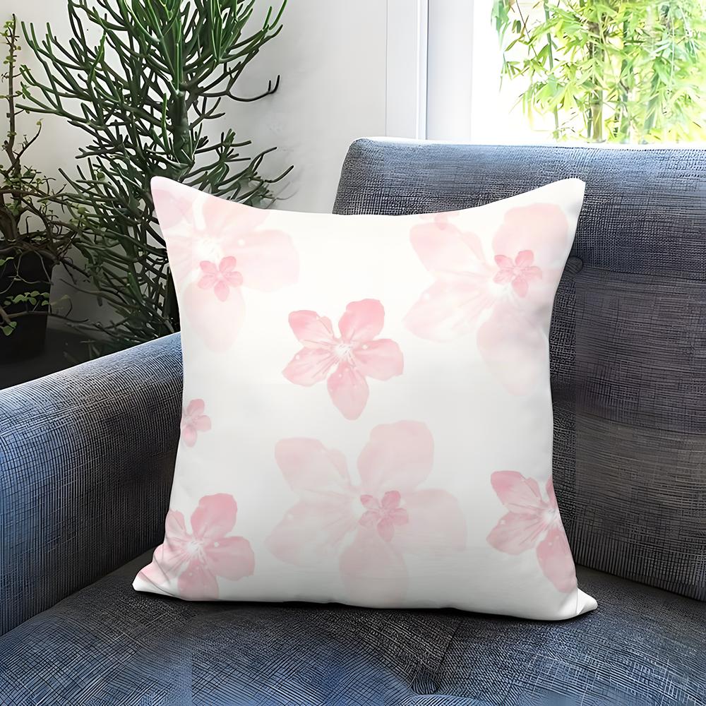 Light Pink Gentle Petals Cushion Cover Comfortable Reversible Pillow Cover Ideal for Car Sofa Bedroom Beyond