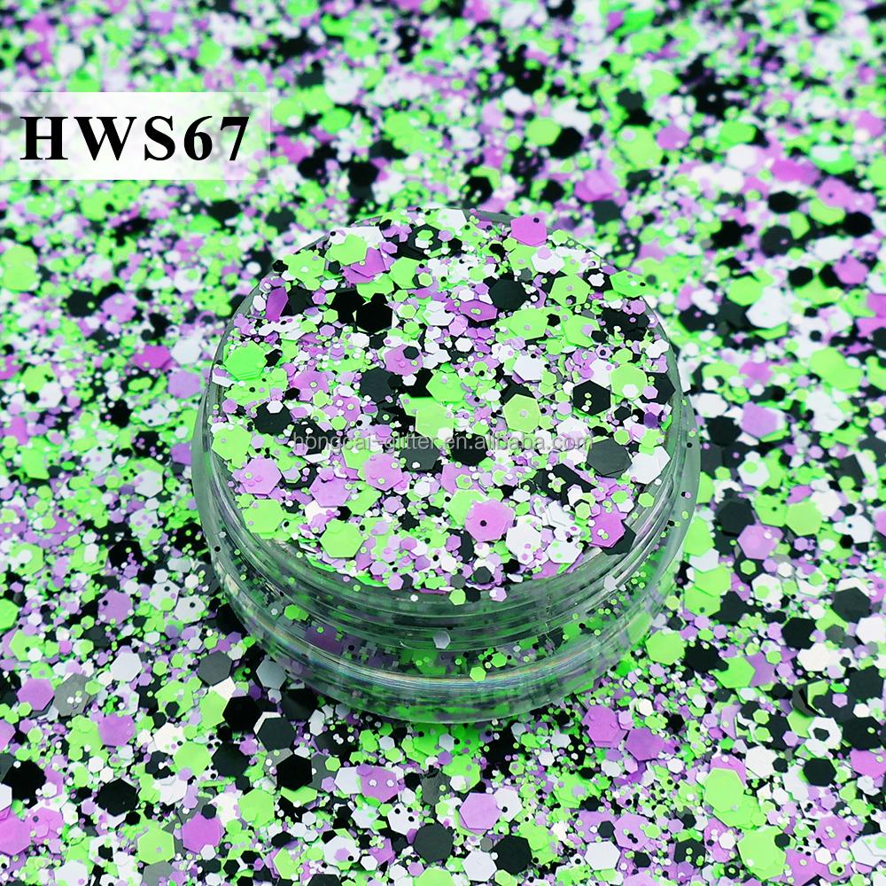 Halloween Glitter Chunky Mix Polyester Bulk Glitter for Christmas Decorations Resin Crafts & Arts