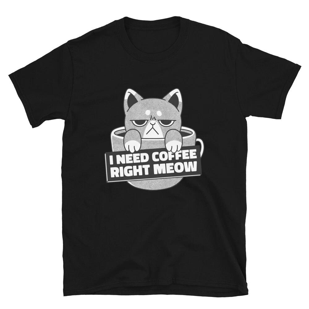 Extremely Cranky Cat Who Needs Coffee Classic Fit T-Shirt 4XL