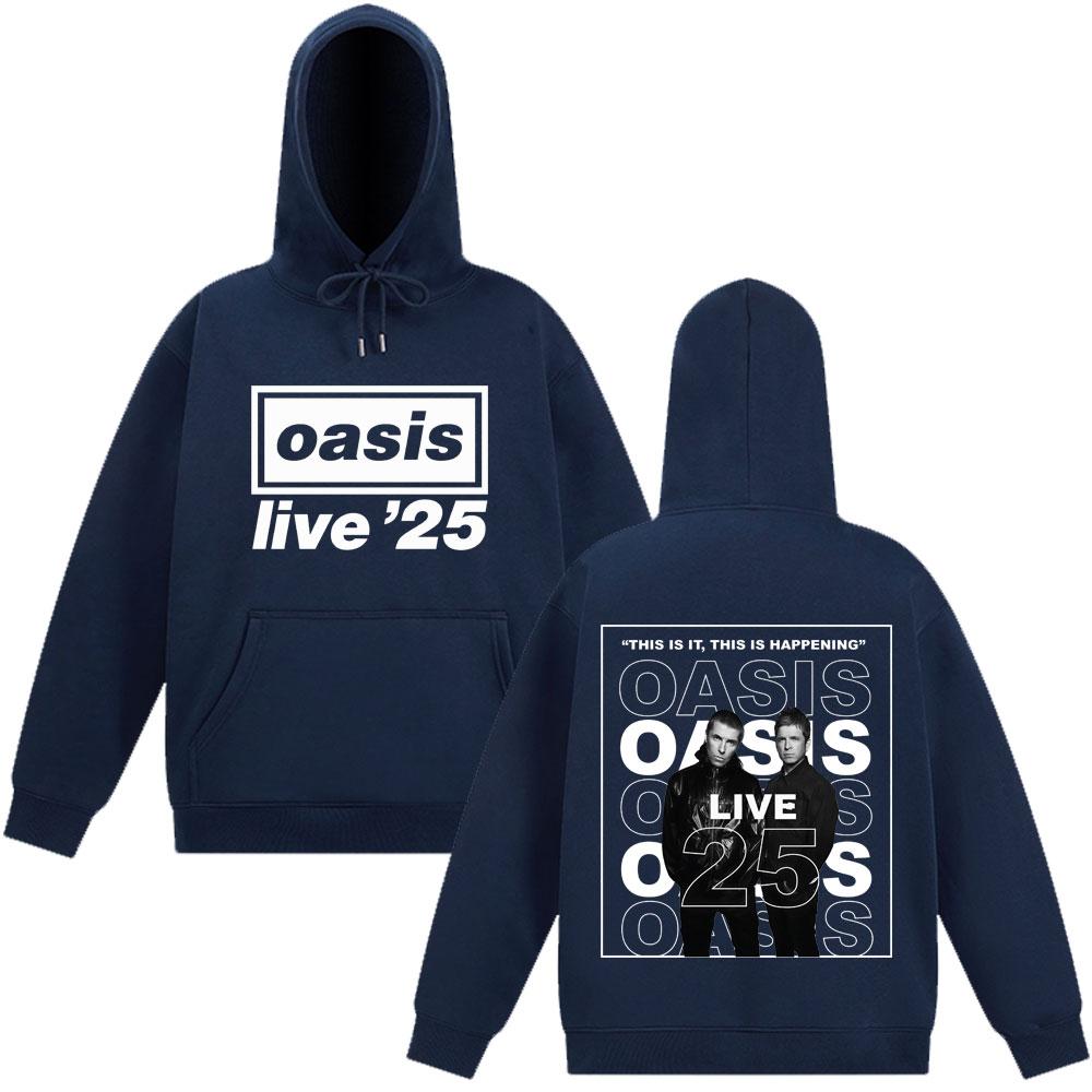 Rock Band O-Oasis Live 25 Tour Hoodies Men Women Clothing Long Sleeves Hooded Sweatshirt Harajuku Thick Aesthetics Pullovers Top