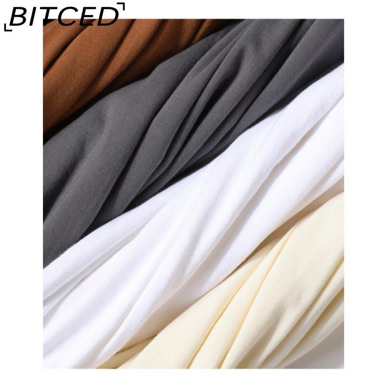 BITCED Cotton Short Sleeve T-shirt Men's Fashion Loose Half Sleeve Shirt Printed Compassionate Shirt