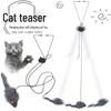 Mouse Cat Teaser Wand - Elastic Door Clip, Self-Play Bouncing Toy for Kittens