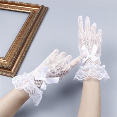 1pair Five-finger Fishnet Lace Gloves Stretchy Lolita Gloves Bride Gloves with Lace  Dancing