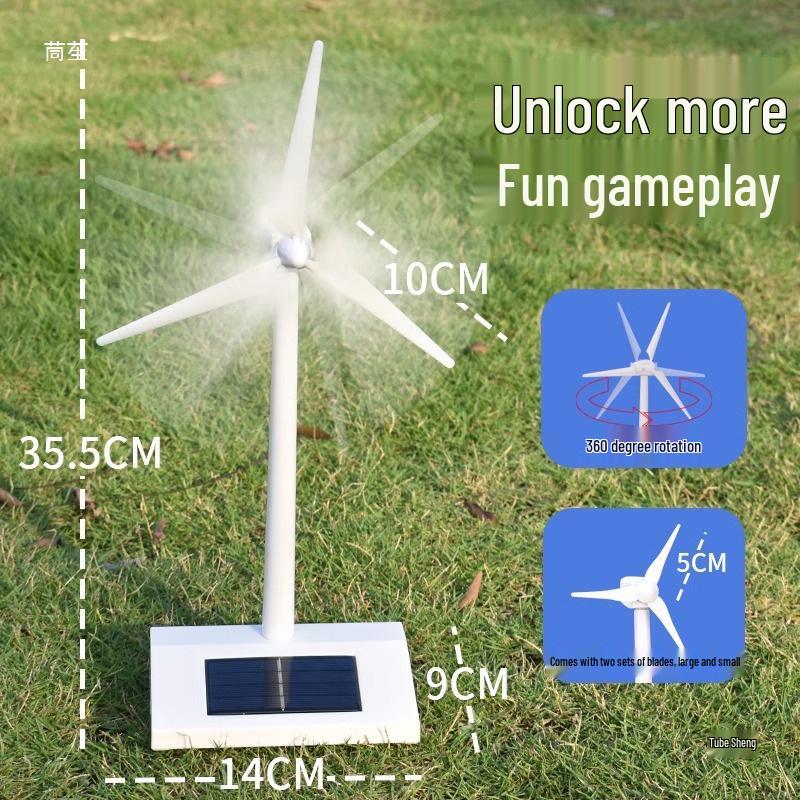Solar-Powered Windmill Toy: Rotating Model for Kids' Science and Technology Experiments