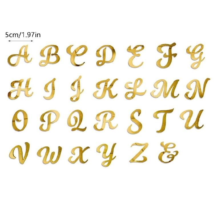 26Pcs Gold Acrylic Cake Toppers, Letter Cake Decorations for Memorables Celebration