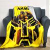 Customizable Bumblebee1 Throw Blanket – Personalized Name, All-Season Cozy Snug Blanket, Machine Washable, Personalized Blanket