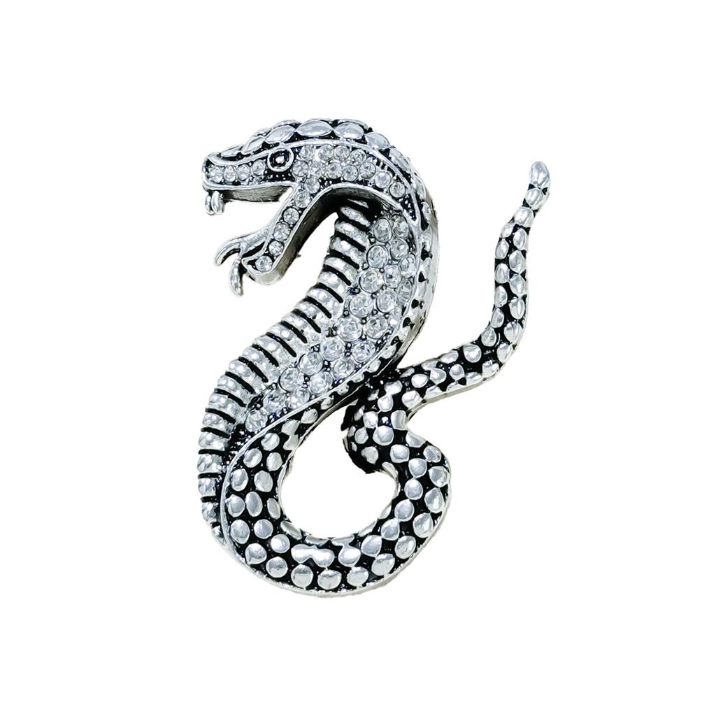 Alloy Rhinestone Cobra Brooch Exquisite Creative Men'S And Women'S Clothing Corsage Jewelry Pin