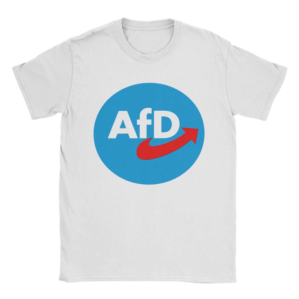 Aufkleber AfD Logo Baumwoll T-Shirt Für Mann Sommer Vintage T-Shirts Rundhals Neuheit T-Shirts Übergroß Bedruckte Oberteile