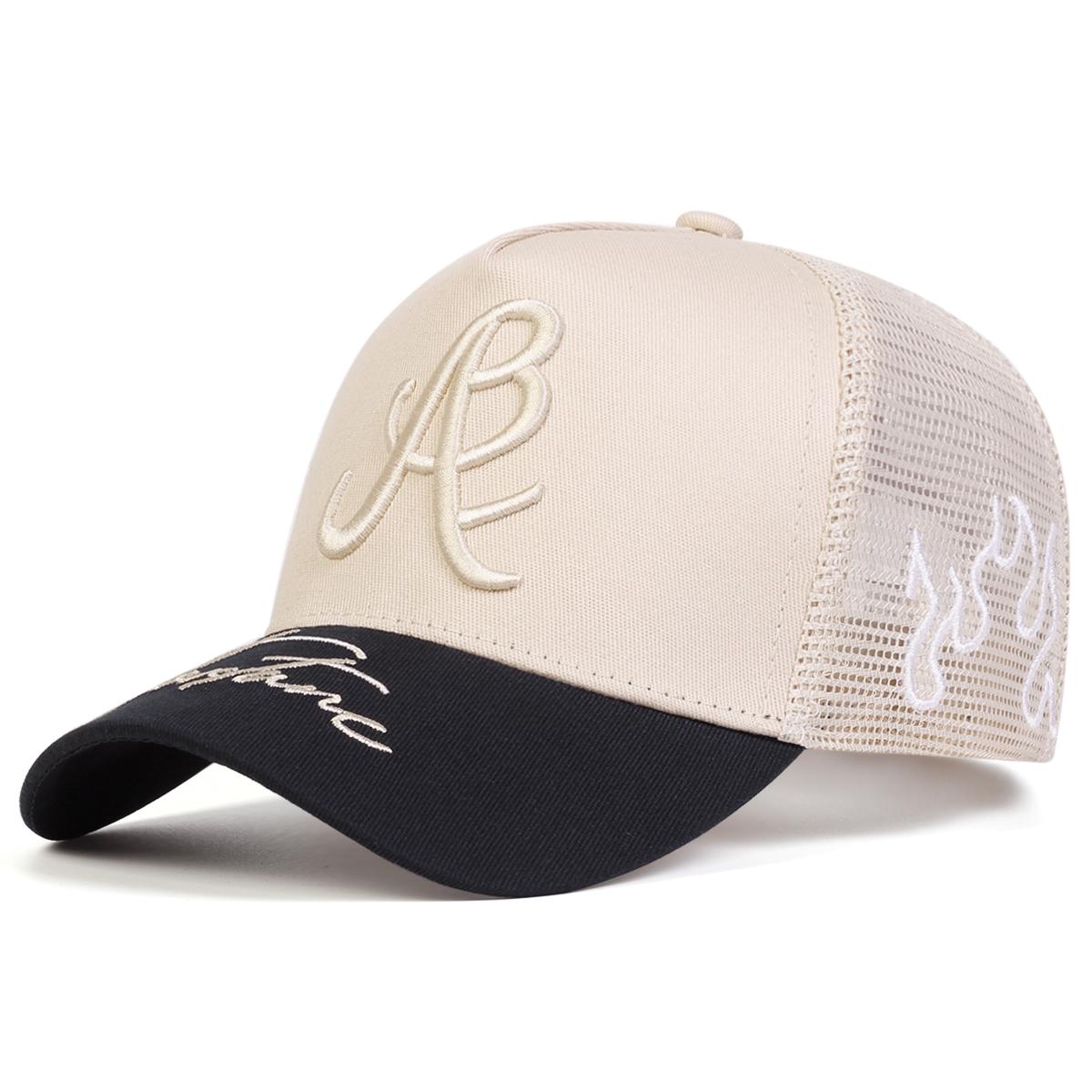 

Unisex Personality Letter Embroidery Side Flame Baseball Net Caps Spring And Summer Outdoor Adjustable Casual Hats Sunscreen Hat