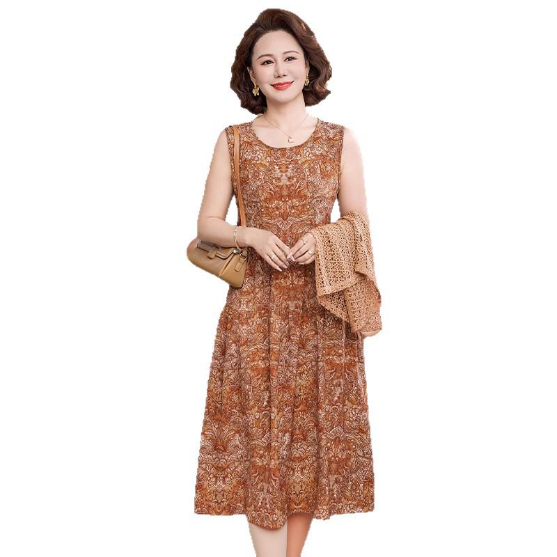 2026 Elegant Floral Two-Piece Spring Dress for Middle-Aged Women - Age-Defying Style