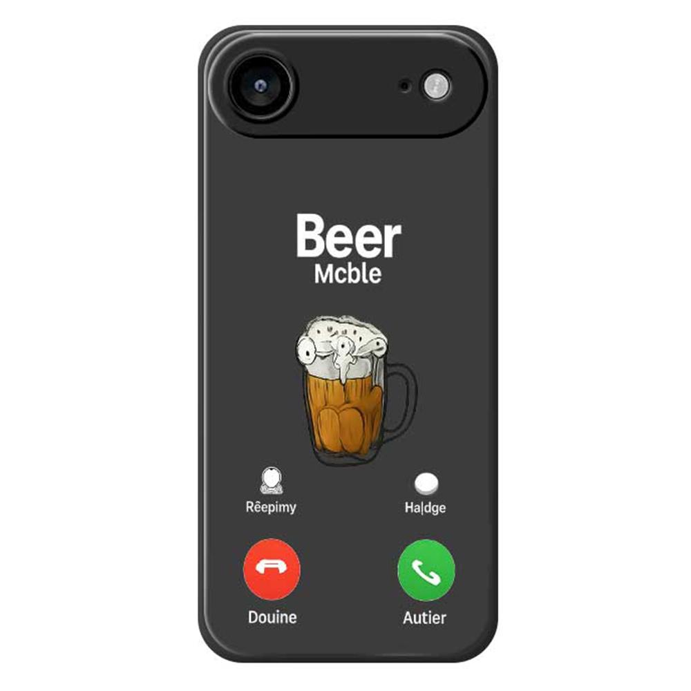 

For iPhone 17 Air Case Beer Pattern Printing Straight Edge TPU Phone Back Cover Black