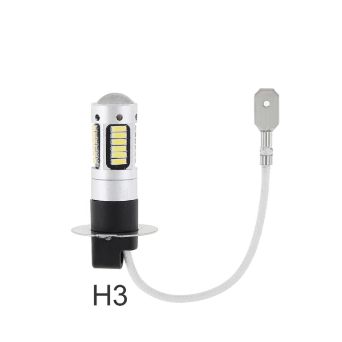 Car Fog Light Headlight H1 H3 Super Bright LED Bulb 30SMD 4014 12V 6000K Running Light Auto Motorcycle Lamp H3