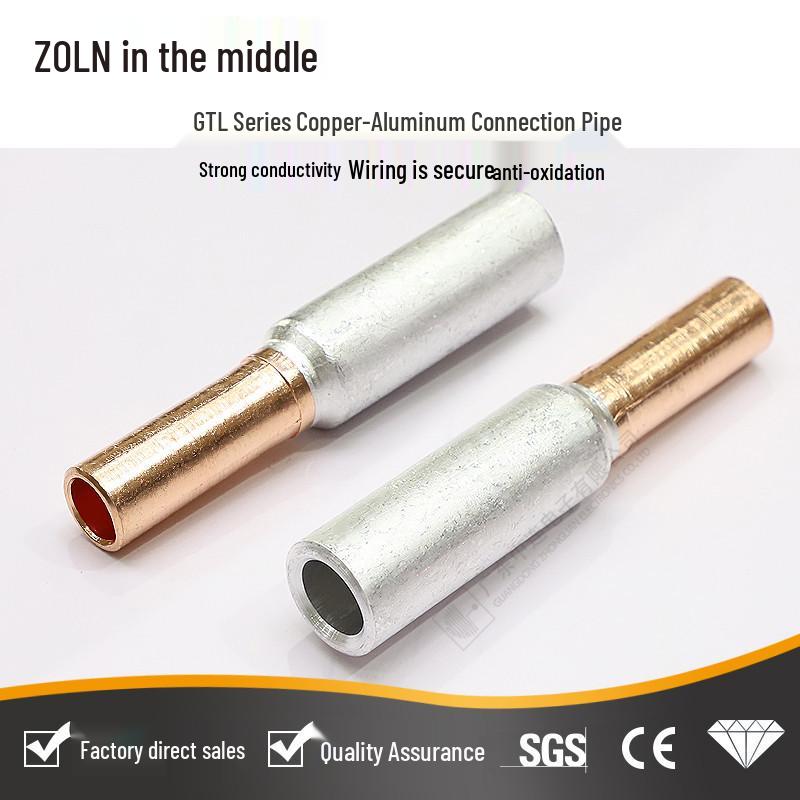 GTL Copper-Aluminum Connecting Pipe 10-240 sq mm Protective Terminal for Cold Crimping Copper-Aluminum Connector GTL-10 (Pickled)
