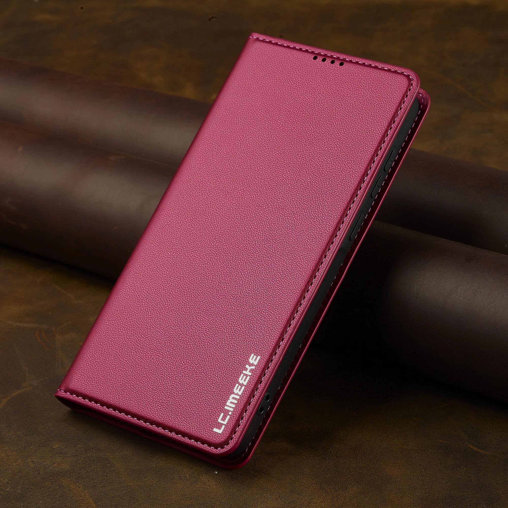 

Ультратонкий откидной кожаный чехол для Samsung Galaxy A15 A35 A55 A14 A34 A54 A52 5G S24 S23 Ultra S22 S21 Plus S20 FE Бизнес-чехол Samsung S24 FE красный