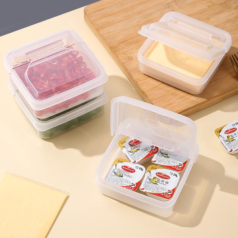 Cheese, Fruit, and Butter Fresh-Keeping Storage Box with Flip Lid for Onion, Ginger, and Garlic