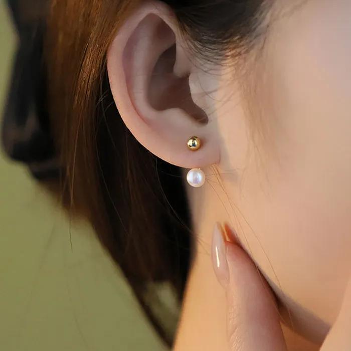 SEVRIN GOLD Pearl Earrings