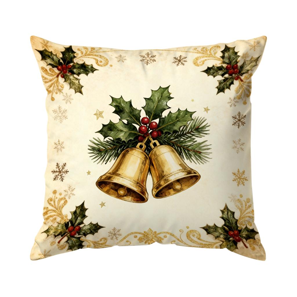 Santa Claus Christmas Tree Bell Pillowcase Bedroom Cushion Cover 100% Polyester Living Room Cushion Pillowcase Home Decor