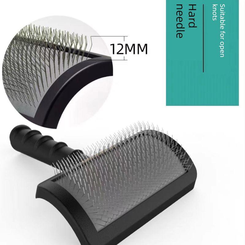 

Jinpizi Curved Teddy Large Dog Needle Comb Hard needle (black) for opening knots (1)