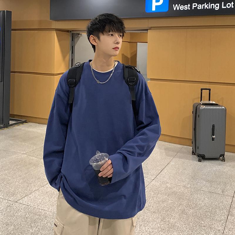 

Privathinker свободные мужские футболки с длинным рукавом качественный хлопок модная корейская одежда топы однотонные мужские футболки Harajuku 6XL