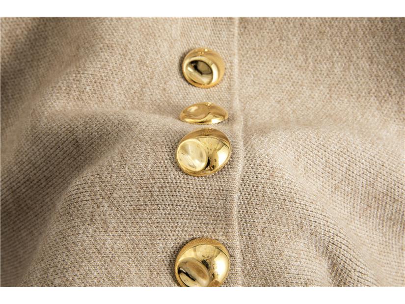 Women's Spring/Fall Elegant POLO Collar Ruffle Cardigan Sweater & Hip-Hugging Skirt Two-Piece Set