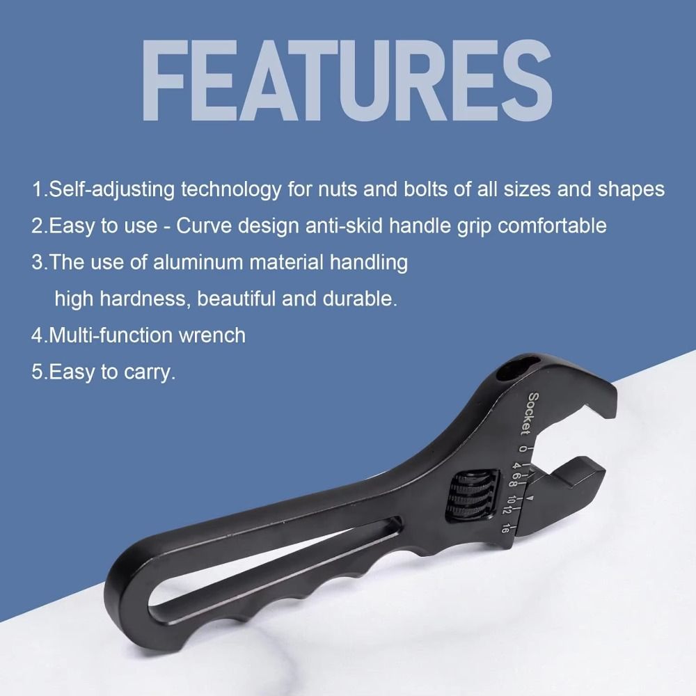 Aluminum Adjustable Wrench 3AN-16AN Oil Hose End Fitting Spanner  Professional
