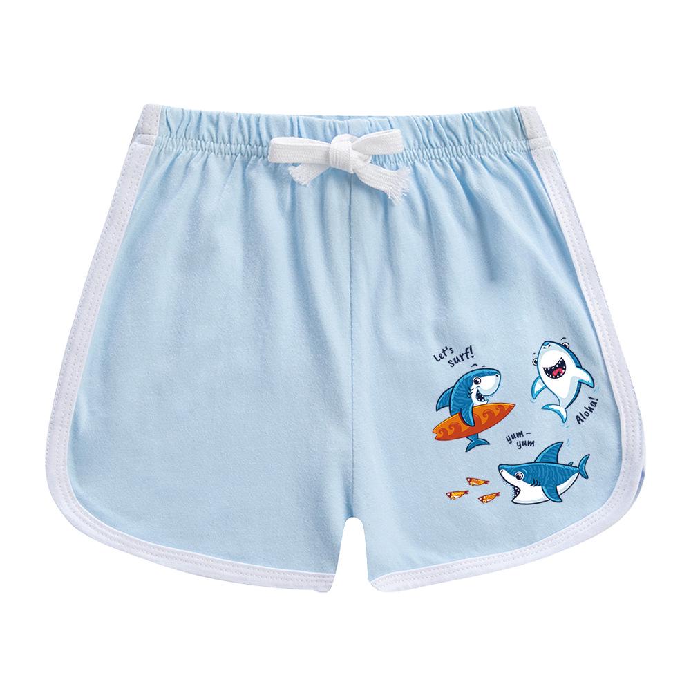 Baby Shark Boys & Girls Cotton Summer Set 2025: Cartoon Short Sleeve T-shirt & Shorts Two-Piece