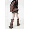 Pernas Acolchoadas Puffer de Inverno Femininas Esportes ao Ar Livre Cordão Ajustável Divididas Flared Cobre-Botas Punhos Meias