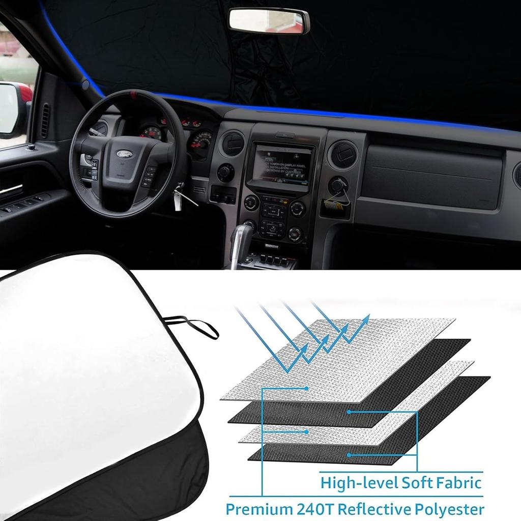 Car Windshield Sun Shade Cover for Ford F150 2009-2014 Front Window Sun Shade Visor UV Block Shield Cover