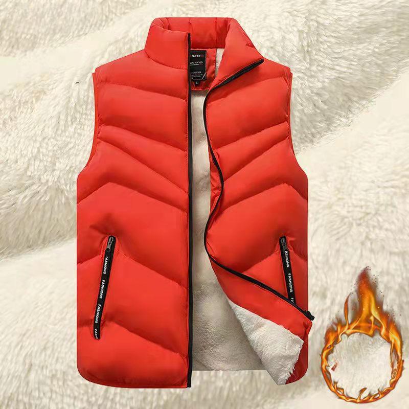 

Мужская куртка осень-зима, новая однотонная флисовая жилетка, безрукавка с карманом, свободная куртка с подкладкой 8XL оранжевый