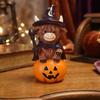 Halloween Resin Witch Broom Decoration with Pumpkin Theme for Party and Home Display