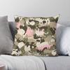 Katzen Tarnmuster Hellrosa Armeepillowcase Polyester Leinen Samtmuster Reißverschluss Dekoration Kissenbezug für Sofa Bettkissenbezug