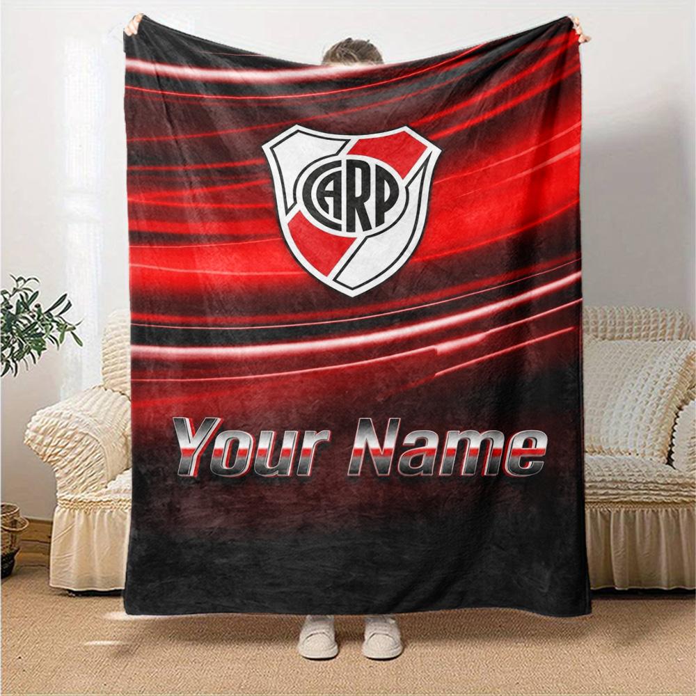 Name Custom River Plate Print Flannel Blanket High Quality Warm Comfortable Cover for All Seasons Perfect for Gifts Home Decor