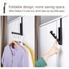 25*4.5*3cm1pc Foldable Clothes Door Rear Hanger Without Punching,four-grids Strong Load-bearing Retractable Wall Mounted Rack.