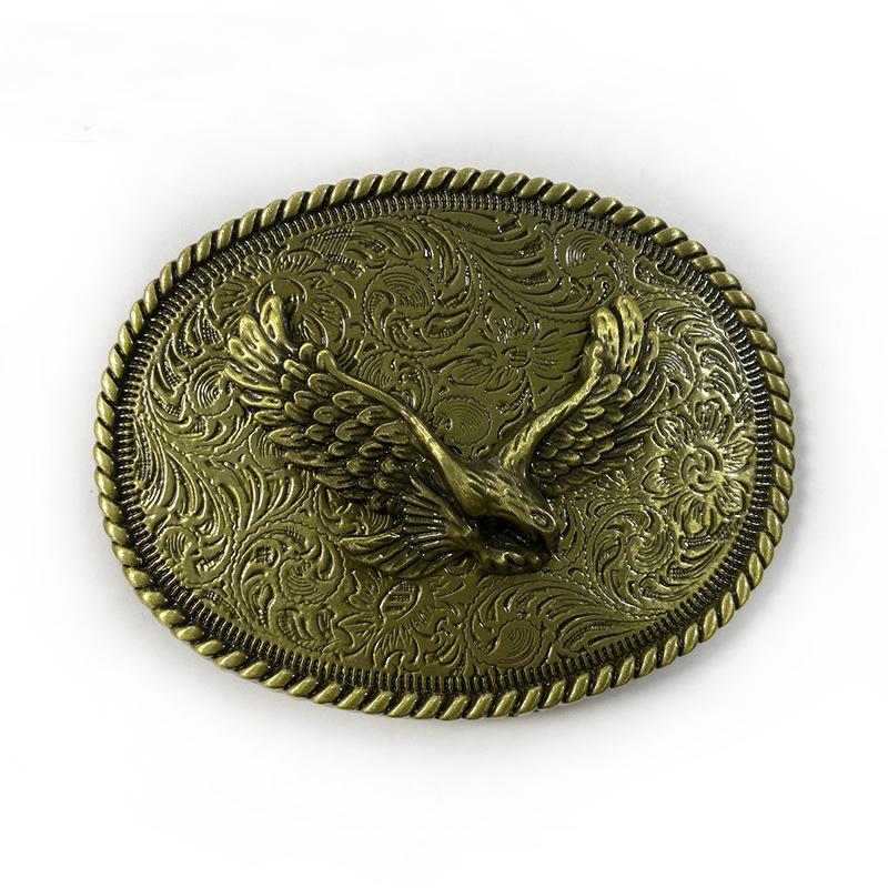 Higanbana Ethnic Style Oval Denim Belt Buckle - Unique Alloy Smooth Design