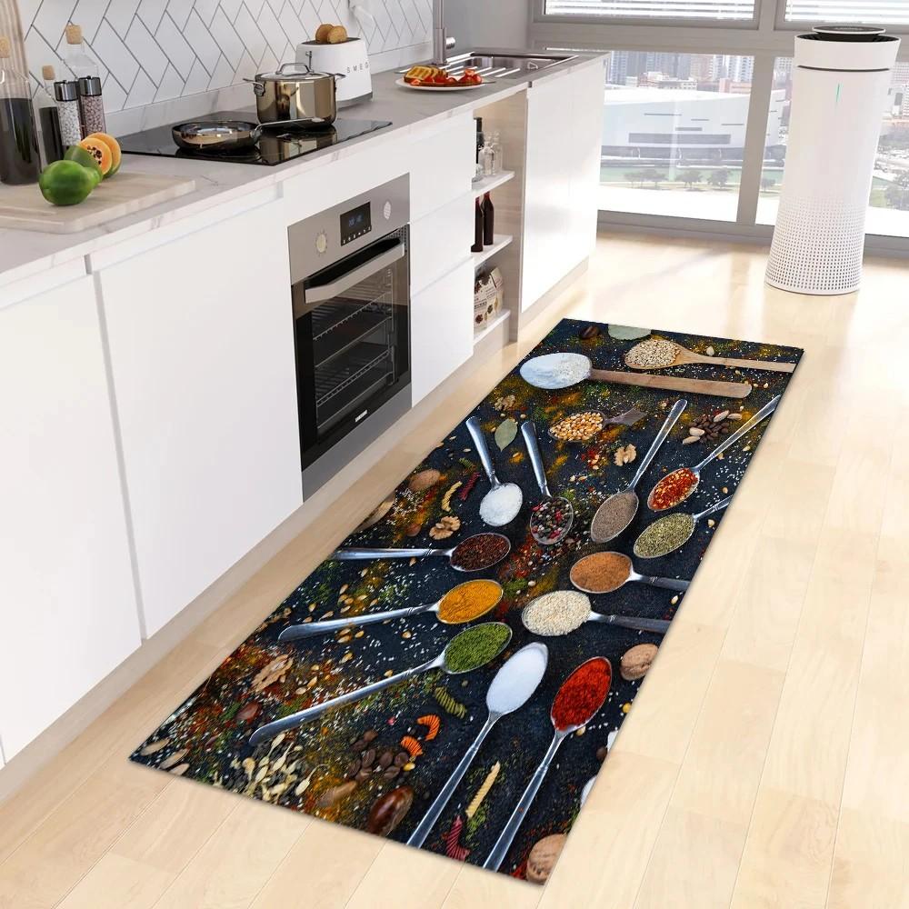 

VIKAMA Creative Kitchenware Cuisine Bathroom Kitchen Doorway Durable Soft Carpet Non-slip Dirty Home Decoration 40X60CM(1.3X2FT