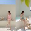 Source 1011 new one-piece swimsuit women's solid color thin back sexy triangle racing Korean version swimsuit
