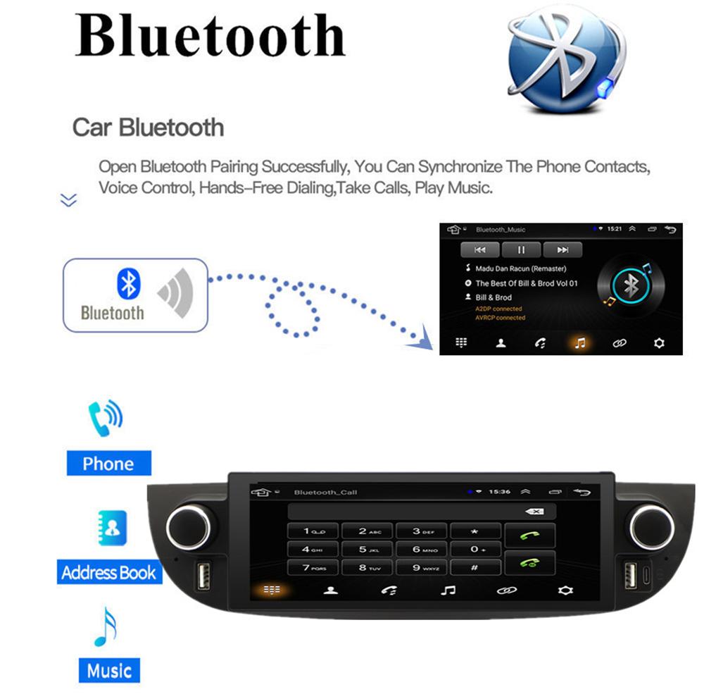 6.86'' 4+32GB Stereo Radio GPS Navigation Head Unit For Fiat 500 2007-18 Carplay
