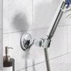 1Pc No Drill Removable Shower Head Bracket Adjustable Strong Suction Cup Shower Rack ABS Silver Bathroom Nozzle Fixed Base