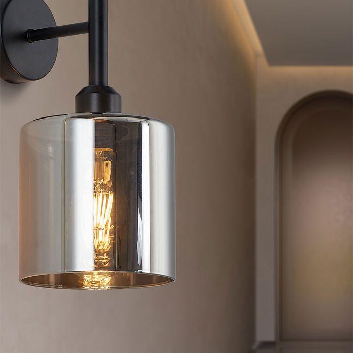 Decorative Wall Light - BV - BV01-00073 - Smoked Glass - 1xE27 23W - Indoor