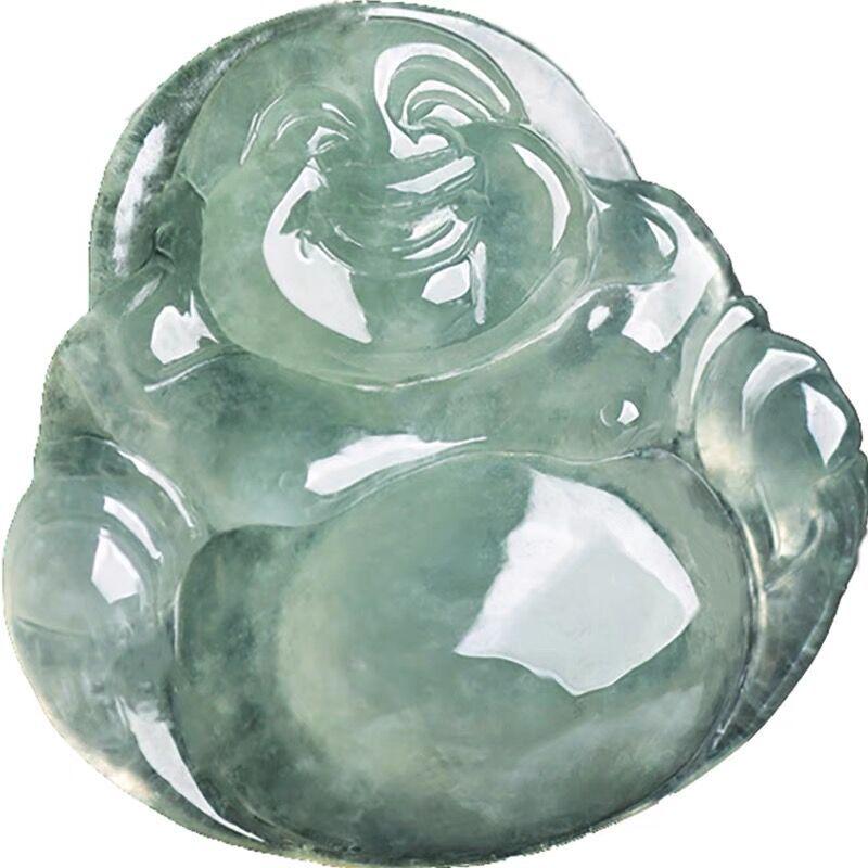 Women s Natural Jade Laughing Buddha Pendant Necklace - Big-Bellied Maitreya Design