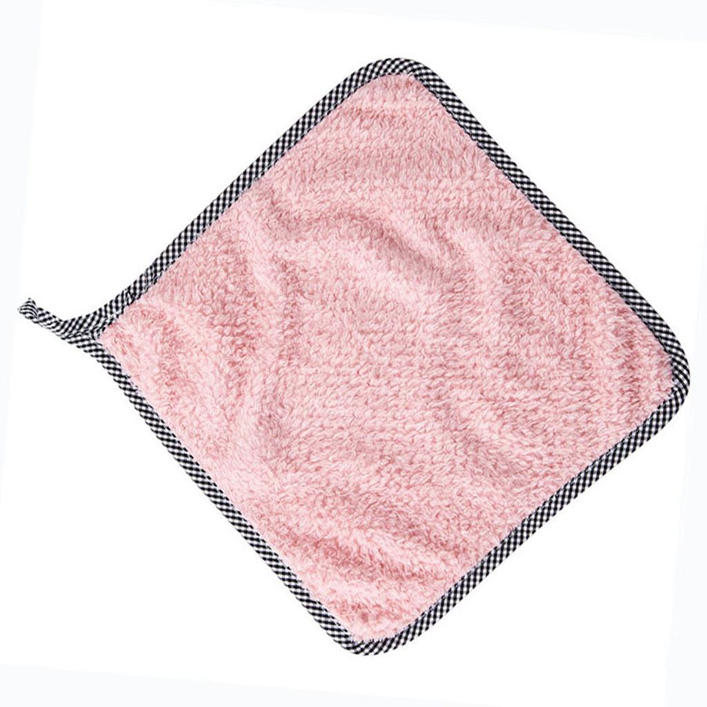 Hanging Hand Towel Coral Fleece Multipurpose Absorbent Cleaning Cloth Dishcloth for Home Kitchen