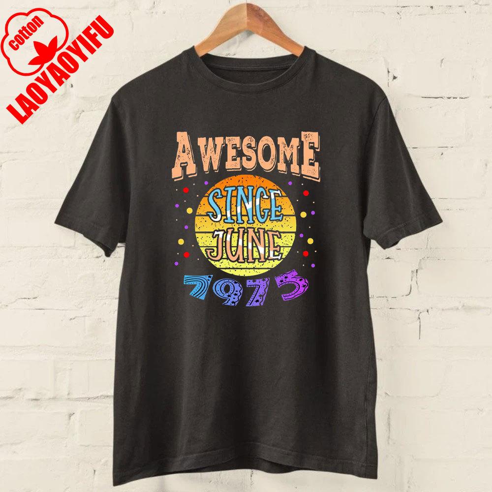 50th Birthday T Shirt 2025 1975 A Legend Was Born Retro Heavy Metal Rock Music Style Fiftieth Gifts for Him Personality Tops