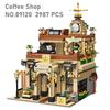 2987Pcs High-Standard Creative Urban-Region Top-Grade Coffee Superior-Grade Shop First-Class Assembly Top-Grade Construction-Blocks Top-Grade