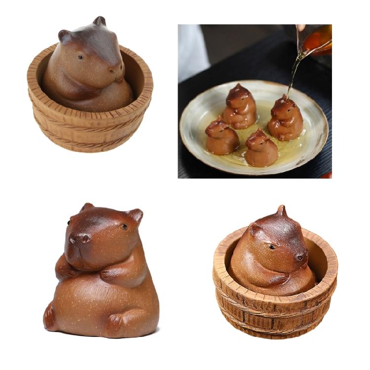 Cute Capybara Ornament Table Figure Distinctive Clay Capybara for Collector