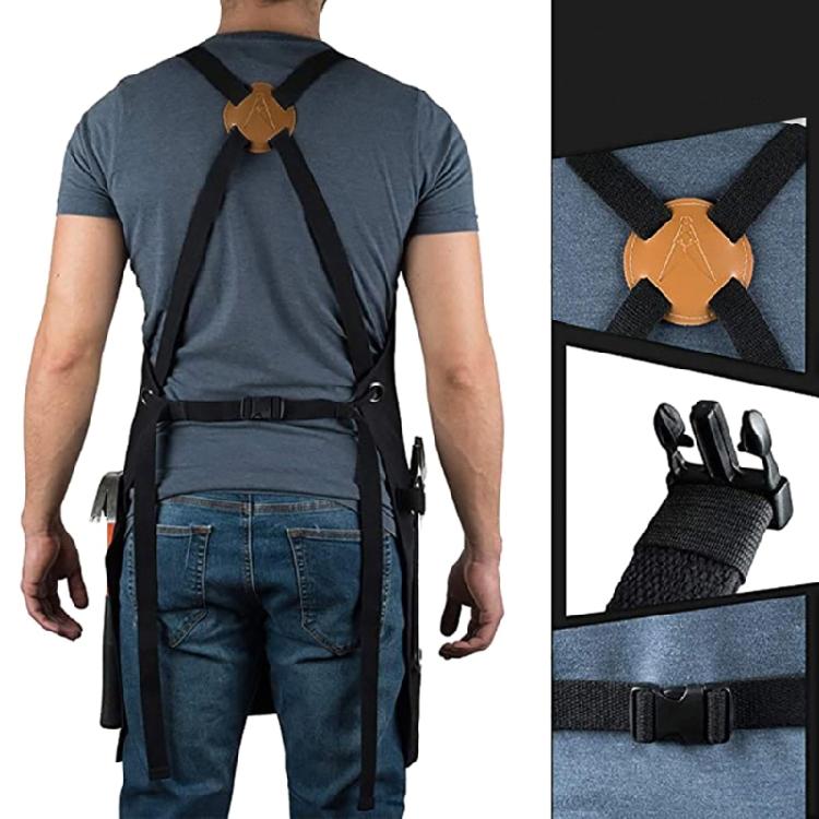 Robuste Arbeits-Schürze, Baumwoll-Canvas, Verstellbare Kreuz-Rückenbänder, Unisex