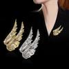 Trendy Rhinestone Angel Wings Brooch