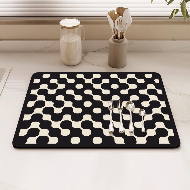 

Супервбираючий Протиковзкий Геометричний Візерунок Гумовий Діатомітовий Земляний Дренажний Килимок - Міцний Швидкосохнучий Килимок для Стільниці Кухні та Ванної 30 * 40cm